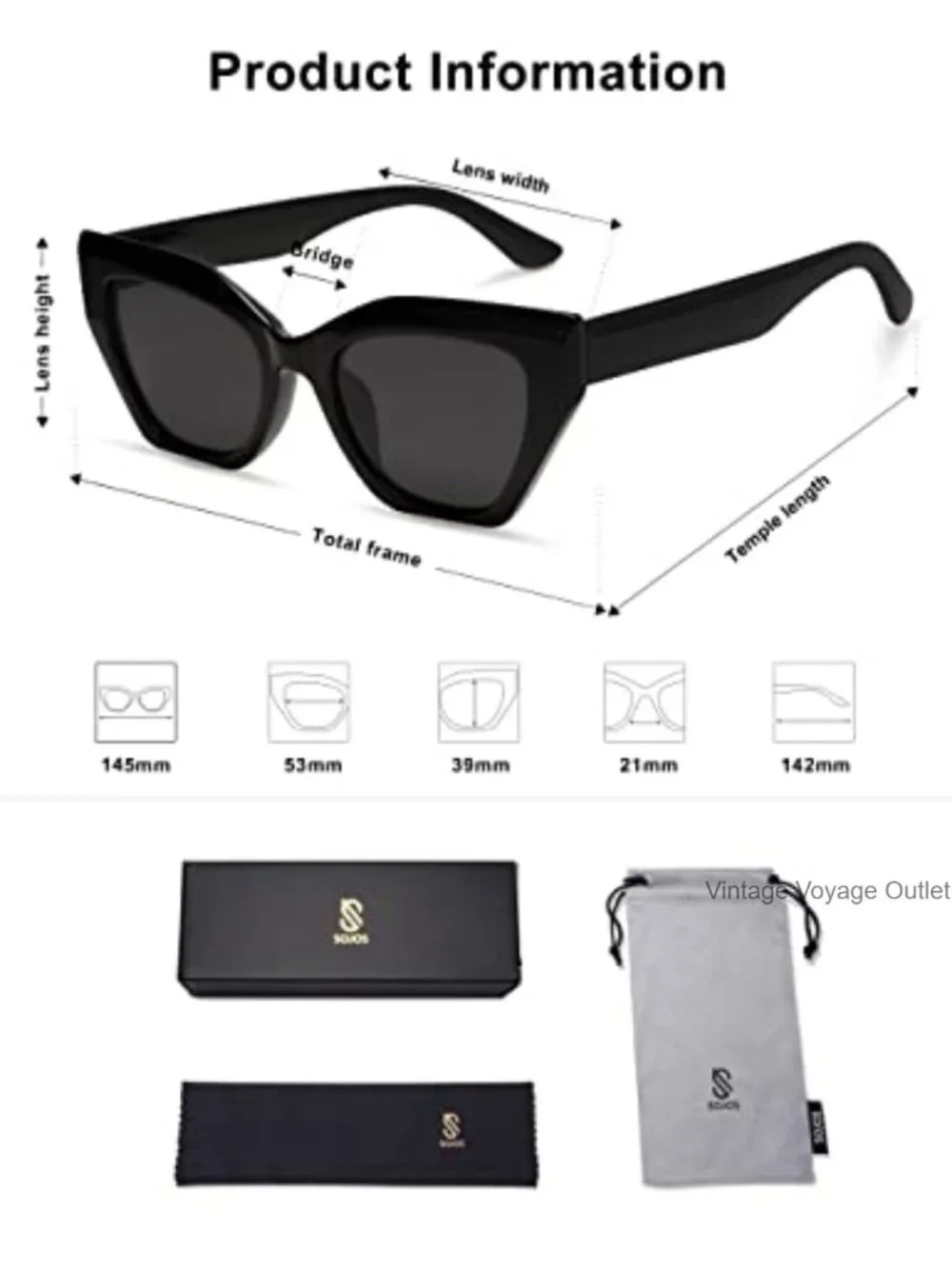 Polarized Cat Eye Sunglasses UV400 PC Frame TAC Lenses Driving Sports